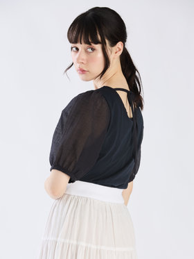 To b. by agnès b. 【Outlet】シアースリーブTシャツ ネイビー