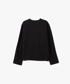 HOMME メンズ メンズ コットン メルトン Vネック 長袖 カーディガンプレッション "Gant" ブラック