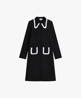 FEMME ウィメンズ コットンジャージー ロング コート "Gabby" ブラック