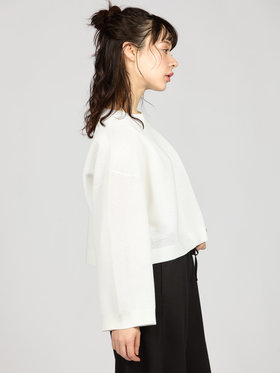 To b. by agnès b. 【Outlet】ライトメッシュニットプルオーバー ホワイト