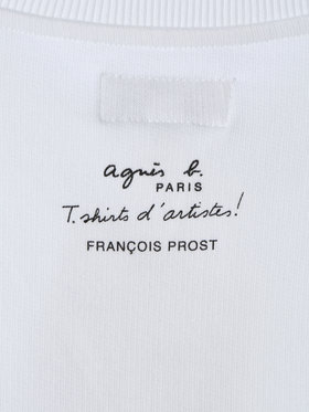 HOMME メンズ メンズ フォトプリント アーティスト 長袖 スウェット ”Francois Prost” ホワイト