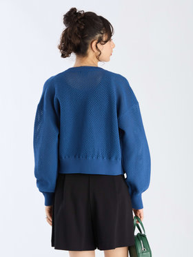 To b. by agnès b. 【Outlet】メッシュ ニット ブルゾン ブルー
