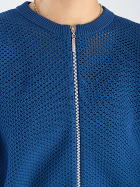 To b. by agnès b. 【Outlet】メッシュ ニット ブルゾン ブルー