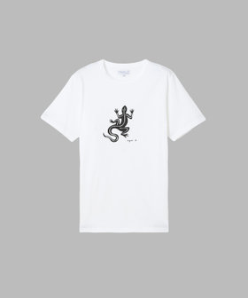 HOMME メンズ 半袖 Tシャツ "Lezard" ホワイト