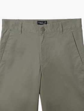 HOMME メンズ メンズ コットン ギャバジン ストレート パンツ ”Antton” カーキ