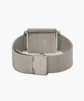 HOMME メンズ メンズ シルバー ステンレス スクエア ウォッチ "Marcello" シルバー