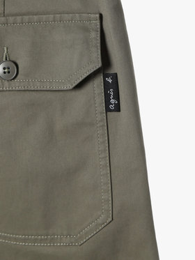 HOMME メンズ メンズ コットン ギャバジン ストレート パンツ ”Antton” カーキ