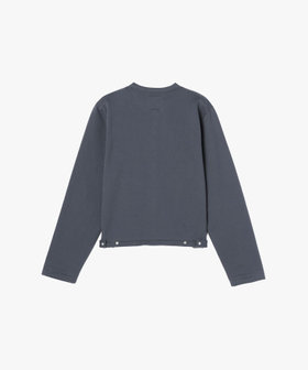 FEMME ウィメンズ オーガニックコットン メルトン 長袖 カーディガンプレッション "Le Classique" グレー