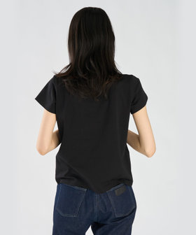 FEMME ウィメンズ アイコニック プリント コットン 半袖 Tシャツ "Etoile" ブラック