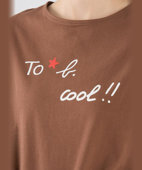 To b. by agnès b. To b. by agnes b.× green label relaxing オーガニックコットン プリントTシャツ "cool!!" ブラウン