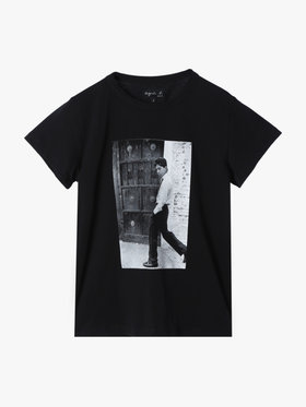 FEMME ウィメンズ コットン フォトプリント 半袖 アーティスト Tシャツ ”Mark Cohen” ブラック