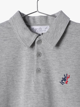 ENFANT ユニセックス キッズ 刺繍 ポロシャツ "Lezard" グレー