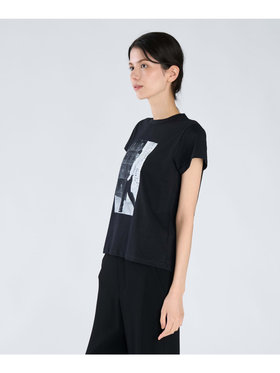 FEMME ウィメンズ コットン フォトプリント 半袖 アーティスト Tシャツ ”Mark Cohen” ブラック