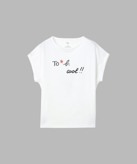 To b. by agnès b. To b. by agnes b.× green label relaxing オーガニックコットン プリントTシャツ "cool!!" ホワイト