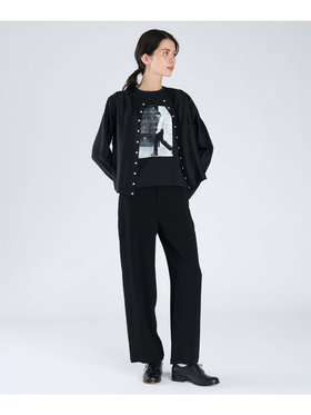 FEMME ウィメンズ コットン フォトプリント 半袖 アーティスト Tシャツ ”Mark Cohen” ブラック