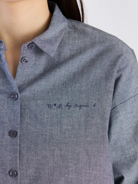 To b. by agnès b. 【Outlet】ロングスリーブボーイズシャツ ネイビー