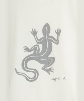 ENFANT ユニセックス キッズ ロゴ アイコニック プリント コットン 長袖 Tシャツ "Lezard" ホワイト