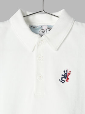 ENFANT ベビー ベビー 刺繍 ポロシャツ "Lezard" ホワイト