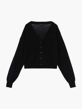 To b. by agnès b. 【Outlet】コットン Vネック ニット カーディガン ブラック
