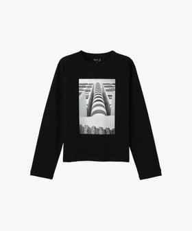 FEMME ウィメンズ コットン 長袖 アーティストTシャツ "Gouh" ブラック