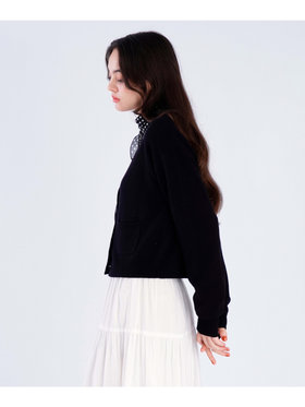 To b. by agnès b. 【Outlet】コットン Vネック ニット カーディガン ブラック
