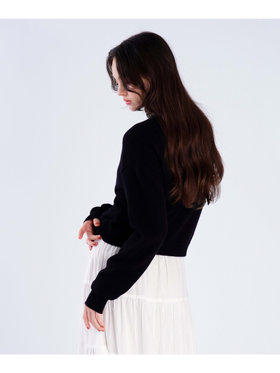 To b. by agnès b. 【Outlet】コットン Vネック ニット カーディガン ブラック