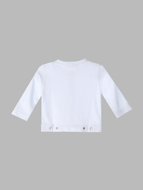 ENFANT ベビー ベビー コットン 長袖 カーディガンプレッション ホワイト