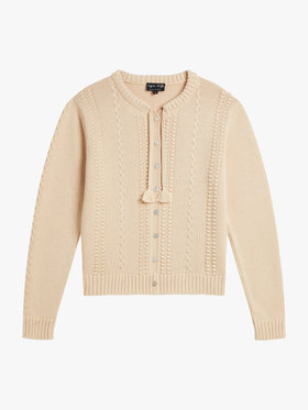 FEMME ウィメンズ コットン 長袖 カーディガン イエロー