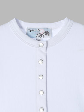 ENFANT ベビー ベビー コットン 長袖 カーディガンプレッション ホワイト