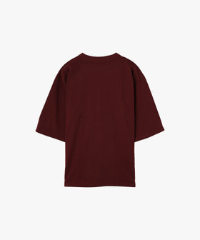 HOMME メンズ メンズ ロゴ 刺繍 コットン 半袖 Tシャツ "Horace" ボルドー