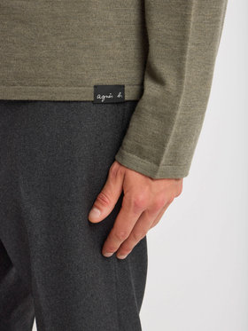 HOMME メンズ メンズ メリノウール 長袖 ニットプルオーバー ”Park” グリーン