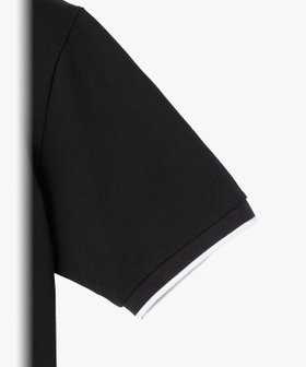 HOMME メンズ メンズ "b."ロゴ 刺繍 コットン 半袖 ポロシャツ "Brazilia" ブラック