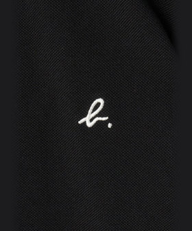 HOMME メンズ メンズ "b."ロゴ 刺繍 コットン 半袖 ポロシャツ "Brazilia" ブラック