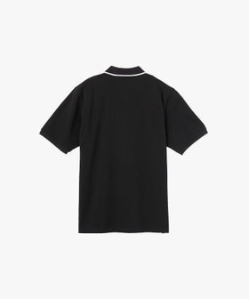 HOMME メンズ メンズ "b."ロゴ 刺繍 コットン 半袖 ポロシャツ "Brazilia" ブラック