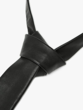 HOMME メンズ CU01 CRAVATE レザーネクタイ ブラック