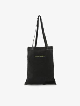 To b. by agnès b. 【Outlet】ロゴ刺繍 アーカイブテキスタイル トートバッグ&シュシュ セット ブラック