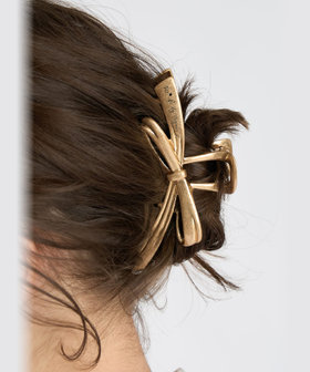 To b. by agnès b. メタル リボン ヘアクリップ ゴールド