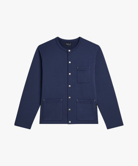 HOMME メンズ メンズ コットン メルトン 長袖 カーディガンプレッション "Khelian" ブルー系その他