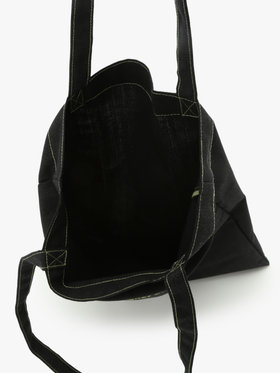 To b. by agnès b. 【Outlet】ロゴ刺繍 アーカイブテキスタイル トートバッグ&シュシュ セット ブラック