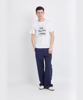 FEMME ウィメンズ オーガニックコットン プリント 半袖 アーティスト Tシャツ "JIM JOE" ホワイト