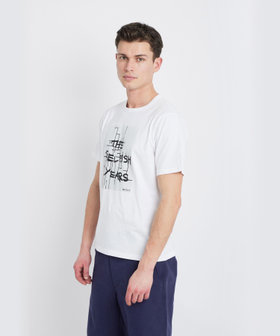 FEMME ウィメンズ オーガニックコットン プリント 半袖 アーティスト Tシャツ "JIM JOE" ホワイト