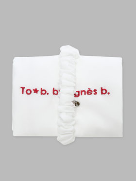 To b. by agnès b. 【Outlet】ロゴ刺繍 アーカイブテキスタイル トートバッグ&シュシュ セット ホワイト