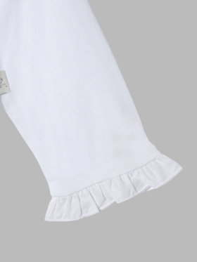 ENFANT ベビー ベビー コットン フリル レース ブラウス "Volant Dentelle" ホワイト