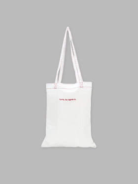 To b. by agnès b. 【Outlet】ロゴ刺繍 アーカイブテキスタイル トートバッグ&シュシュ セット ホワイト