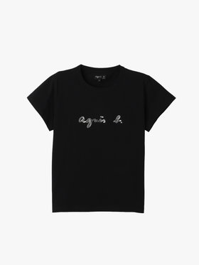 FEMME ウィメンズ ロゴ プリント コットン 半袖 Tシャツ "Brando" ブラック