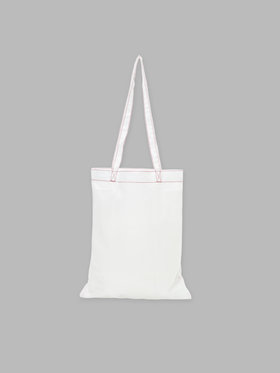 To b. by agnès b. 【Outlet】ロゴ刺繍 アーカイブテキスタイル トートバッグ&シュシュ セット ホワイト