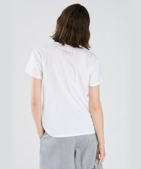 To b. by agnès b. Blooms in Dots(Tulip) オーガニックコットン 半袖 アーティスト Tシャツ ホワイト