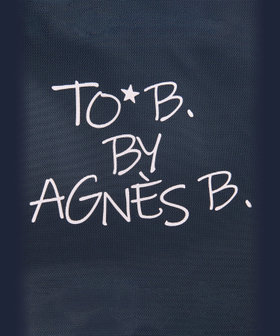 To b. by agnès b. マルチカラー ロゴ ポーチ ネイビー