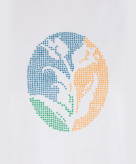 To b. by agnès b. Blooms in Dots(Tulip) オーガニックコットン 半袖 アーティスト Tシャツ ホワイト
