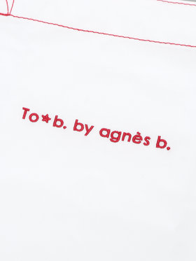 To b. by agnès b. 【Outlet】ロゴ刺繍 アーカイブテキスタイル トートバッグ&シュシュ セット ホワイト